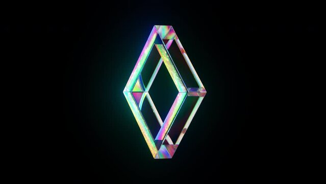 Abstract glass shape animation loop