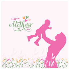 Happy Mothers Day Social Media Design Template. Mother Love, Family, mom child, kid, Family
