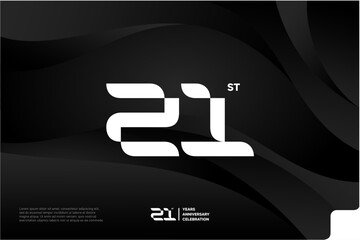 Number 21 logo icon design, 21st birthday logo number, anniversary 21
