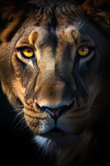 Close up portrait of a lion, Generative AI