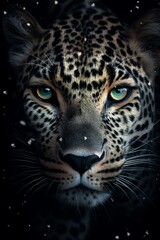 Fototapeta na wymiar Close up portrait of a leopard, Generative AI