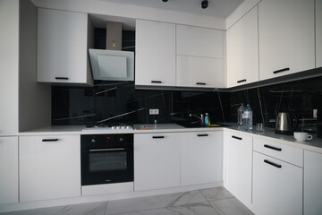interior fashionable kitchen, home trendy design