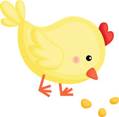 a vector of a cute chick