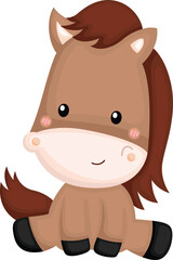 a vector of a cute horse