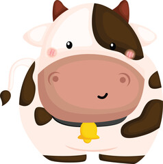 a vector of a cute cow