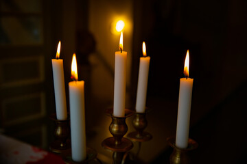 Spooky and scary environment by candlelight