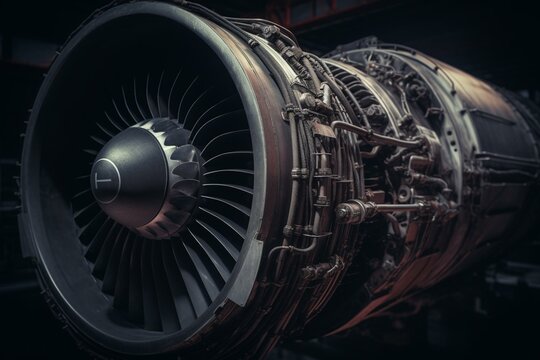 Schematic of a jet engine. Generative AI