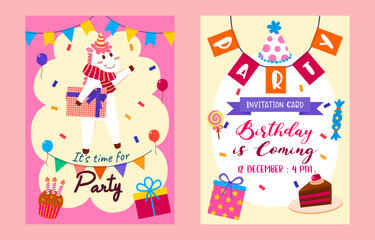 Fototapeta na wymiar Greeting card design with lovely party vector
