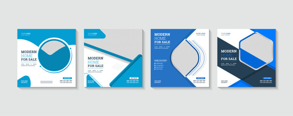A flyer for a real estate sale social post or web banner template set
