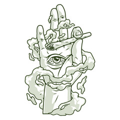 Cigarette drugs monochrome detailed sticker