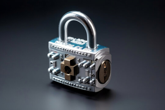 Closed technological and security padlock generative ai