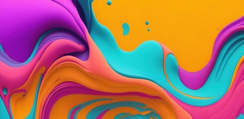 Colorful fluid wave abstract background, fluid and liquid shapes Colorful abstract geometric background Generative AI.