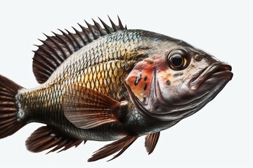Fish illustration isolated on white. Generative AI