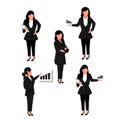 business presentation woman illustration poses
