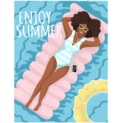 Enjoy summer background vacation beach time vector