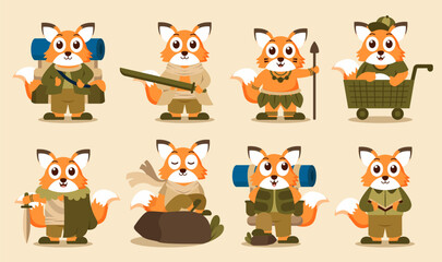 Set of animal with various activity for graphic design vector