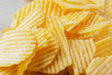 Close up of Cheddar and Sour Cream Potatoe chips