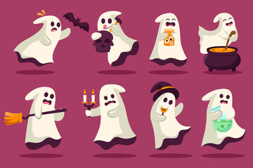 Happy Halloween (trick or treat) ghost object element party for invitation, banner or web page.