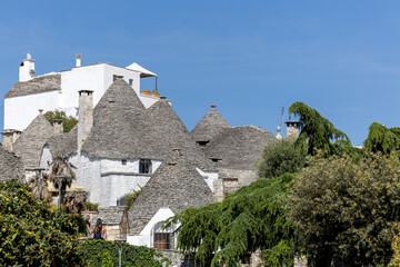 Typical trulli houses with conical roof in Alberobello, Apulia, southern Italy
