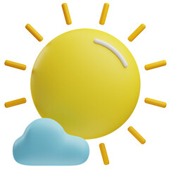 sunny 3d illustration with transparent background