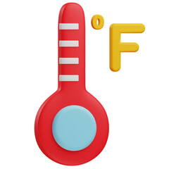 fahrenheit thermometer 3d illustration with transparent background