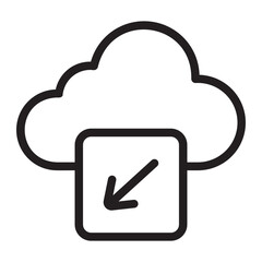 down left arrow line icon