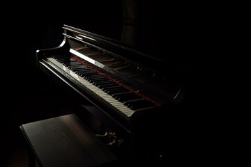 A piano in the dark. Generative AI