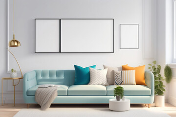Modern living room with sofa. Generative Ai