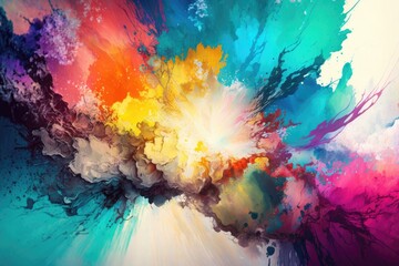Abstract colorful background. Cloud of ink in water. Color explosion