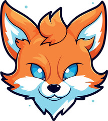 fox cute illustration funny animal character cartoon sticker mascot, vector illusatration eps 10