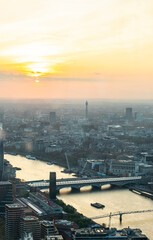 Fototapeta na wymiar Sunset in London from panoramic point, UK