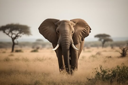Photos of elephants in the wild. made with Generative AI