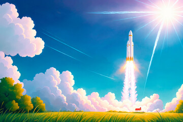 Generative concept art illustration. Generative ai.