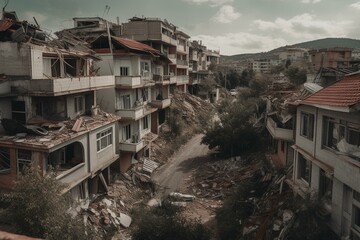 Fototapeta na wymiar Earthquake in Turkey. Generative AI