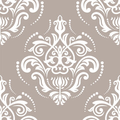 Orient vector classic pattern. Seamless abstract background with vintage elements. Orient brown and white pattern. Ornament for wallpapers and packaging