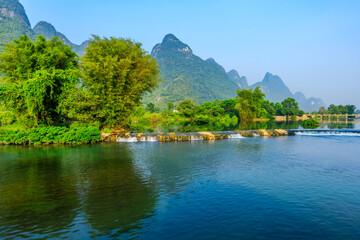 Fototapeta premium Beautiful mountain and water natural landscape in Guilin, Guangxi, China.