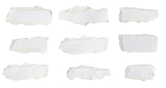 a white piece of paper on a transparent isolated background. png