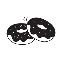 Donut doodle vector outline icon. EPS 10 file
