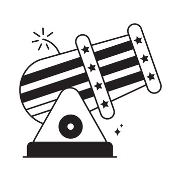 recommend clip art: Cannon doodle vector outline icon. EPS 10 file