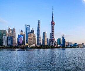 Beautiful Shanghai skyline and modern buildings scenery, China.