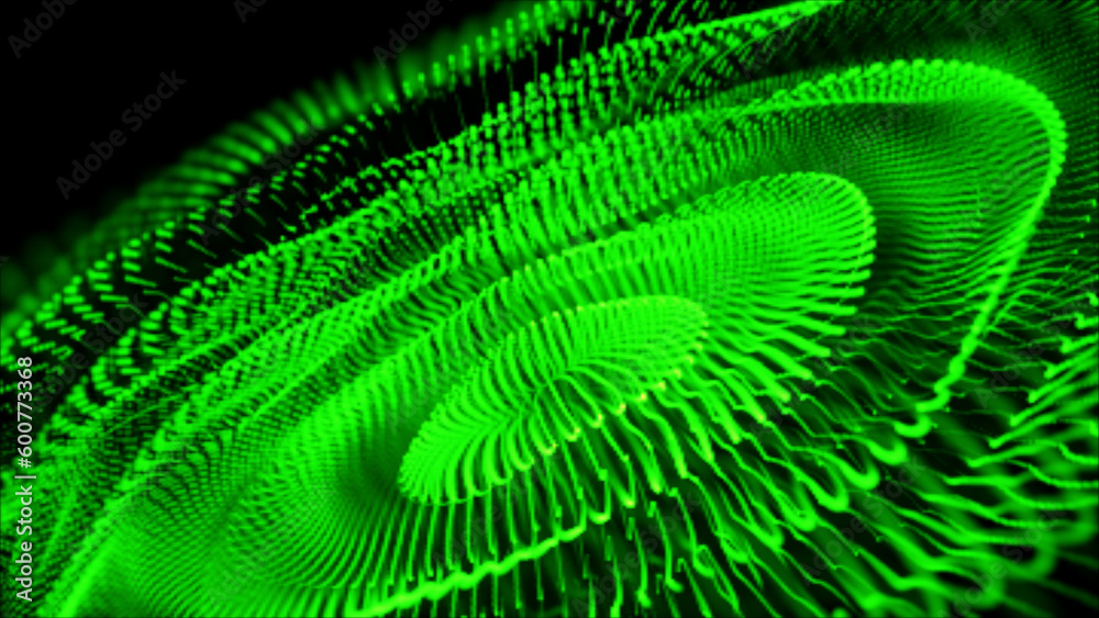 Aufkleber beautiful wave shaped array of glowing dots and line.vector background with color abstract
