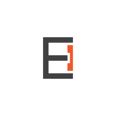 letter e colorful phone shape simple logo vector