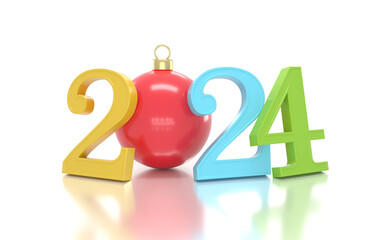 New Year 2024 Creative Design Concept - 3D Rendered Image	
