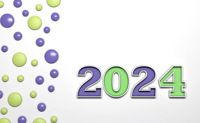 New Year 2024 Creative Design Concept - 3D Rendered Image	
