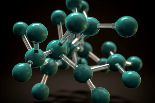 3D model of L-Arginine Ethyl Ester Dihydrochloride molecular structure viewed from a microscope. Generative AI
