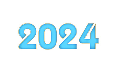 New Year 2024 Creative Design Concept - 3D Rendered Image	
