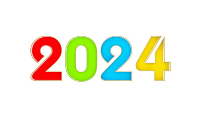 New Year 2024 Creative Design Concept - 3D Rendered Image	
