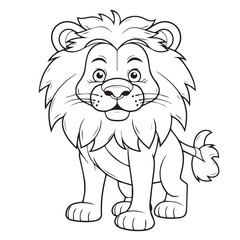 Lion for coloring book or coloring page for kids vector clipart