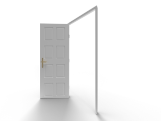 開いたドアの3Dイラストレーション
カットアウトされたドア