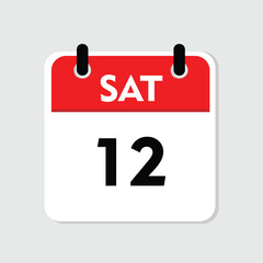 12 saturday icon with white background